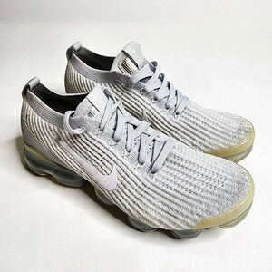 Nike Air VaporMax Women's Size 8.5 Flyknit 3 Platinum Running Shoes AJ6910-100